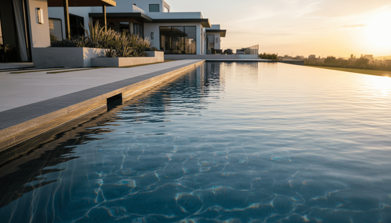 Piscina a sfioro sul lago