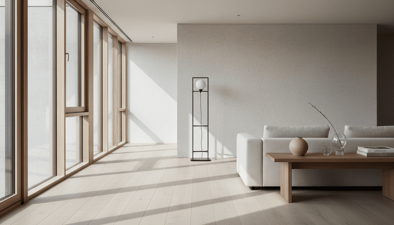 elegant minimalist architecture with clean lines and natural stone